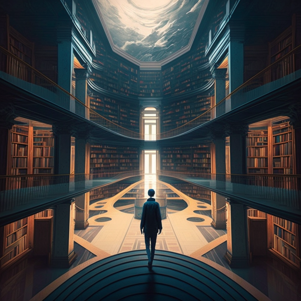 a library in the metaverse